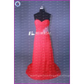 ED Bridal Elegant Sweetheart A Line Chiffon Long Red Bridesmaid Dress With Beaded Sash